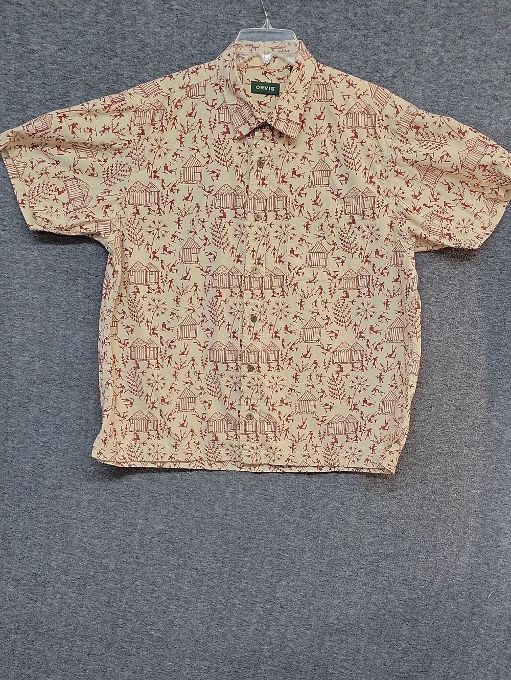 Orvis Mens Casual Button Down Short Sleeved Shirt Mens Size XL